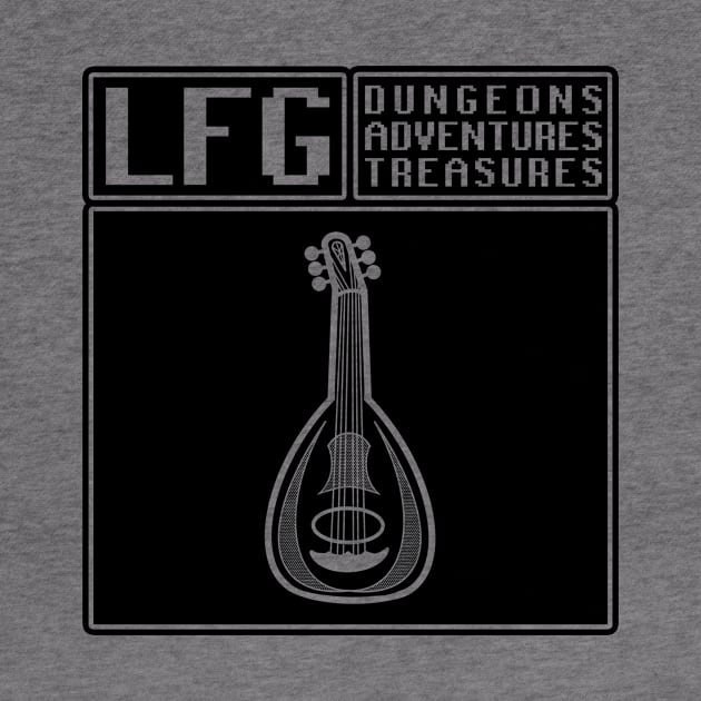 LFG Looking For Group Bard Lute Class Dungeon Tabletop RPG TTRPG by GraviTeeGraphics